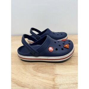 Crocs Kids' Crocband Clog Navy Blue Red White Size 13 C Spider Man Jibitz #66